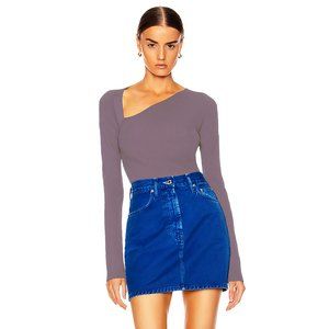 Mauve Asymmetric Knit Cut Out Top